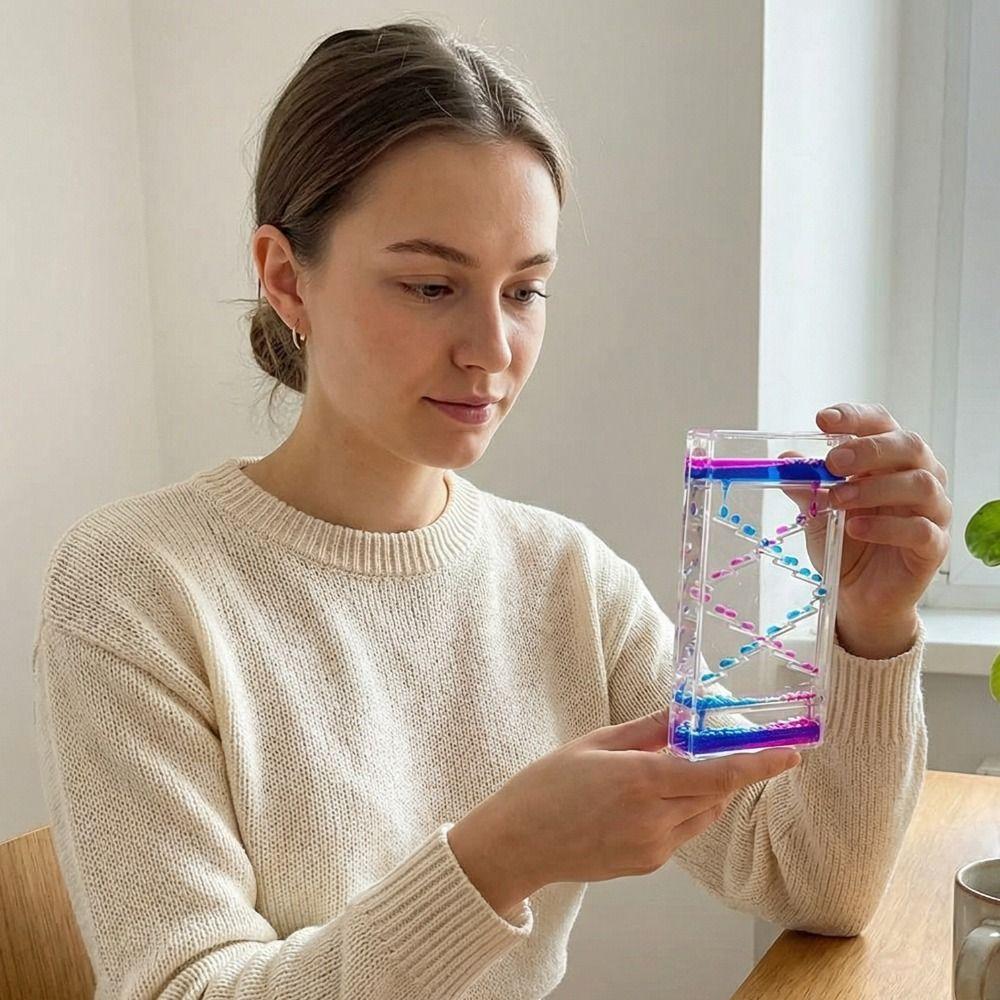MXMIO Liquid Sand Timer, Square สีสันแบบไดนามิก Slime Flow Timer,ปลอก ...