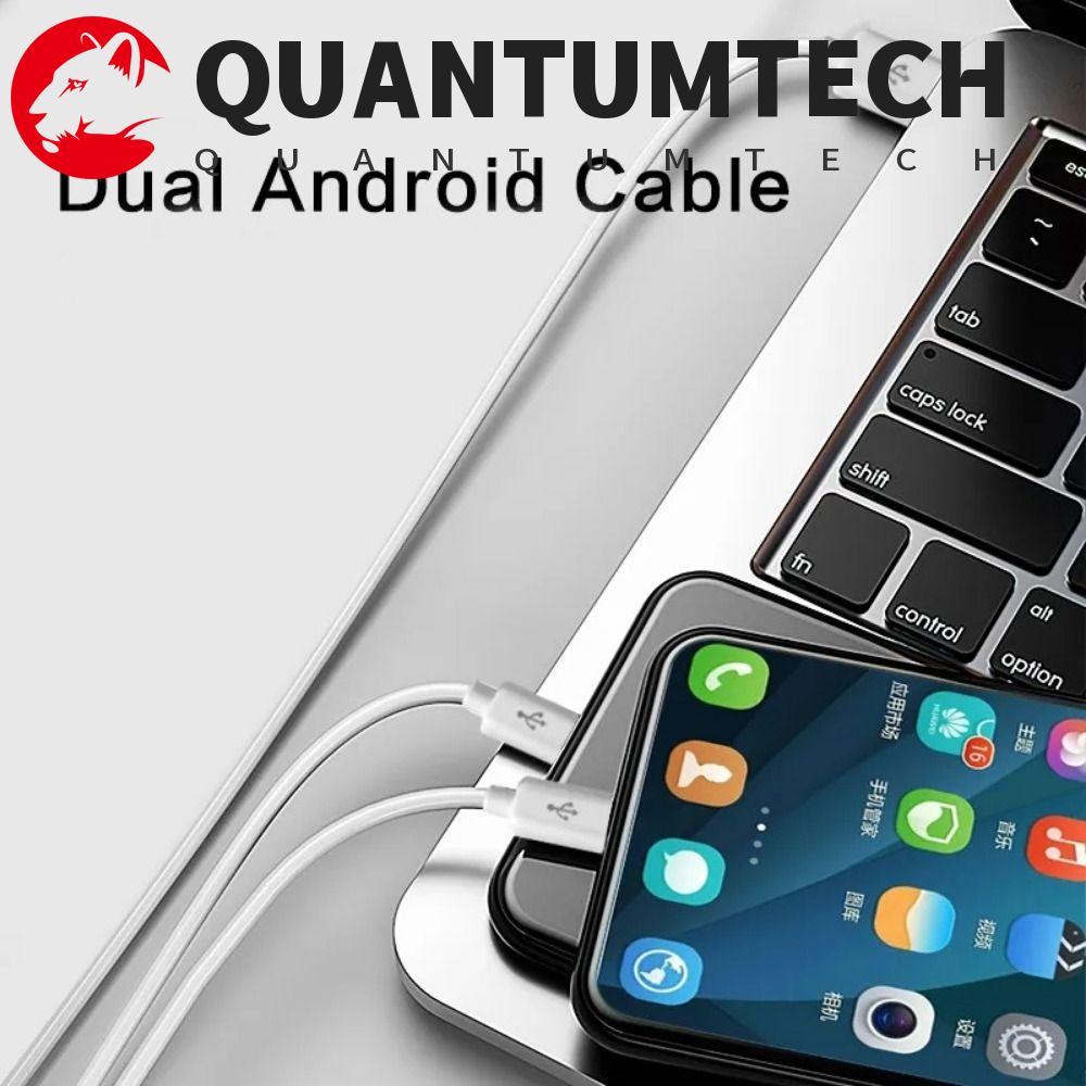 QUANTUMTECH 2 พอร์ตสาย Micro USB, Micro USB ถึง USB 2 พอร์ต Y Splitter ...