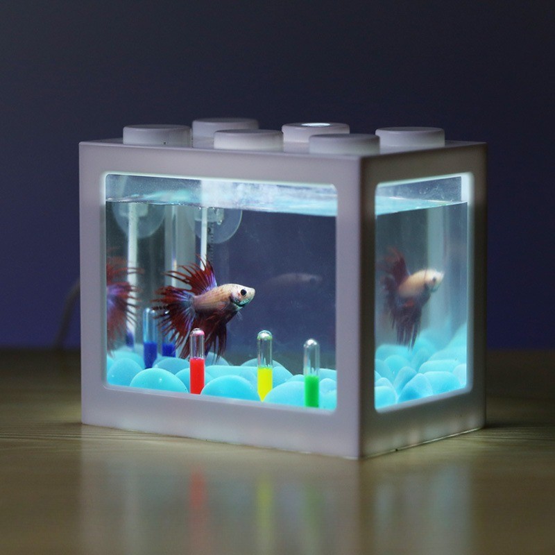 USB Illuminated ตู้ปลาขนาดเล็กภูมิทัศน์ขนาดเล็ก Seaweed Ball กล่องถัง ...