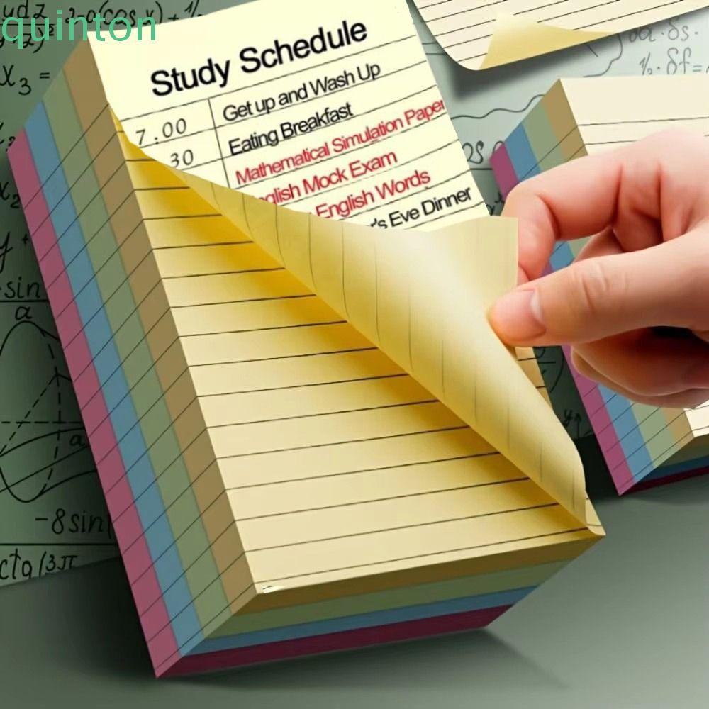 QUINTON 200 แผ่น Line Sticky Notes, To Do List N Times Memo Pad Paper ...