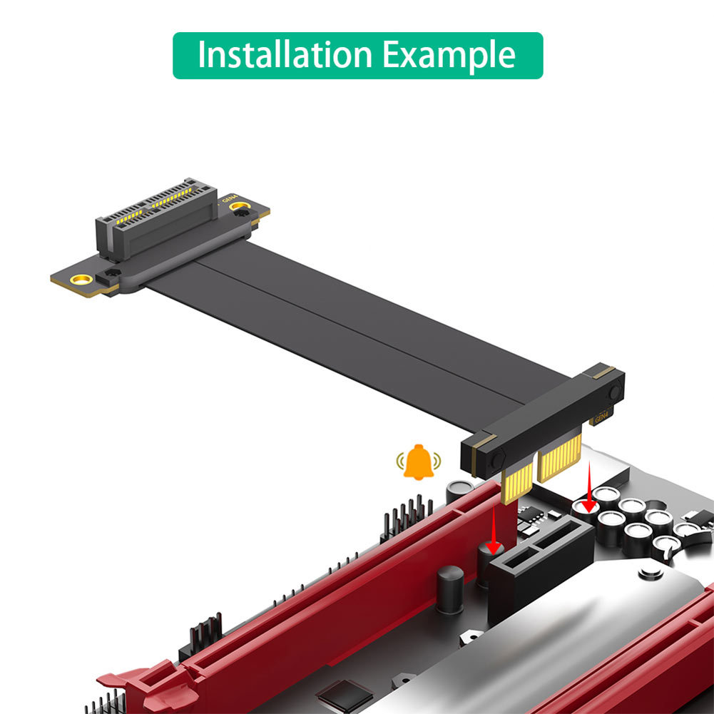 PCI-E 4.0 X1/X4 Riser สาย PCIE 4.0 ความยาวสาย 10 ซม.สีดําความเร็วสูง ...