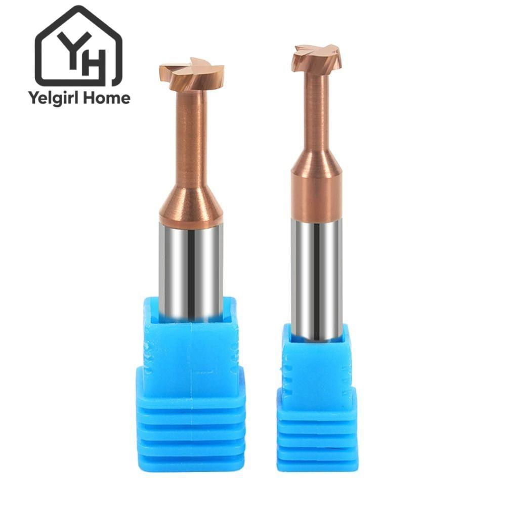 YELGIRLB T Slot Milling Cutter, Round Handle Coating T-Groove End Mills ...