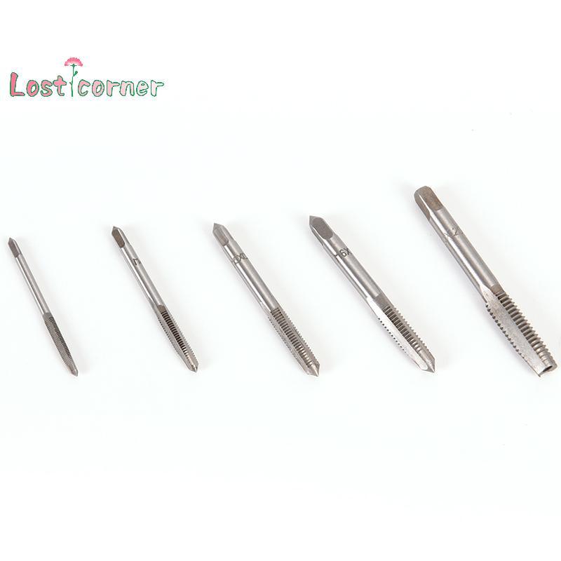[Lostcorner] 5 Hand Tap Thread Metric Plugs Taps Set M3 M4 M5 M6 M8 ...