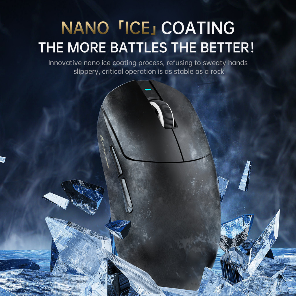 ATTACK SHARK X8ULTRA Mouse for Large Hand, 55g SUPERLIGHT, PixArt PAW3950MAX Gaming Sensor, BT/2.4G Wireless/Wired, Adjustable DPI up to 42000, 500mAh Battery (Black
