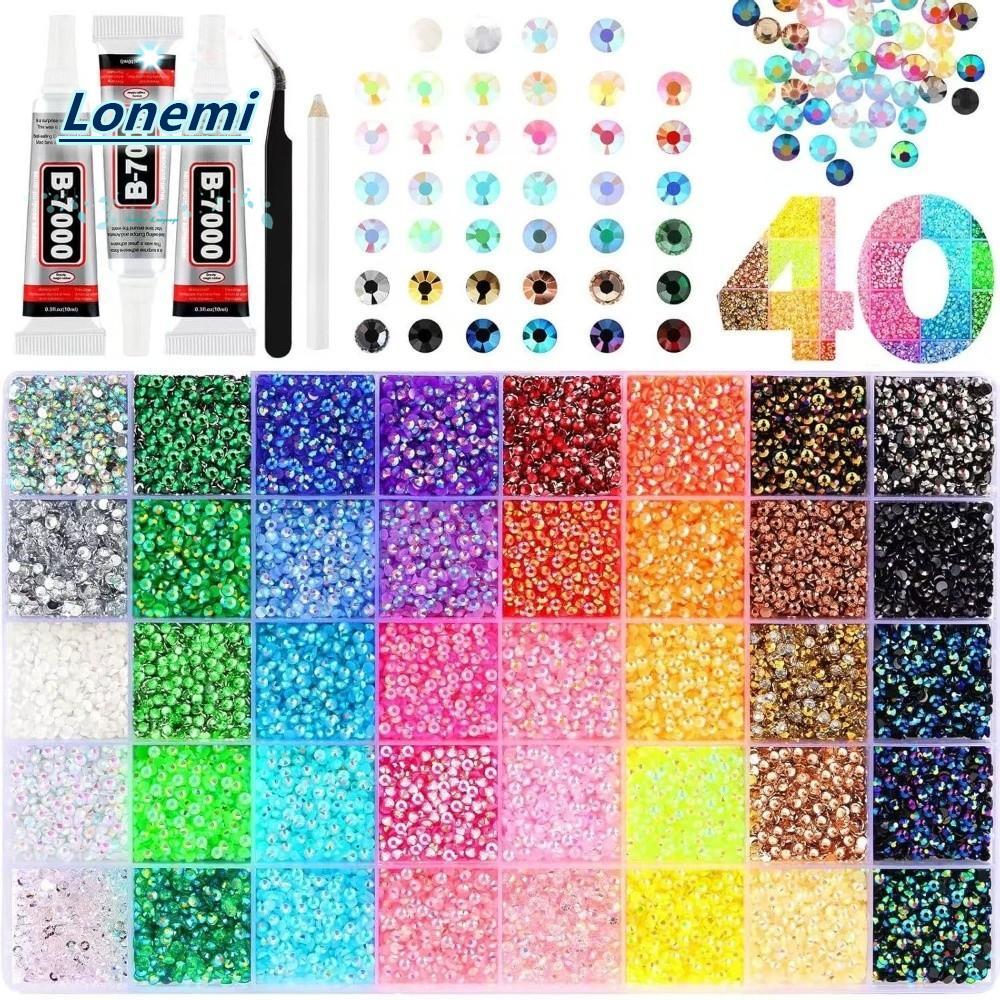 LONEMI เรซิ่น Rhinestone ชุด Multicolor Sparkling Jelly Rhinestones ...