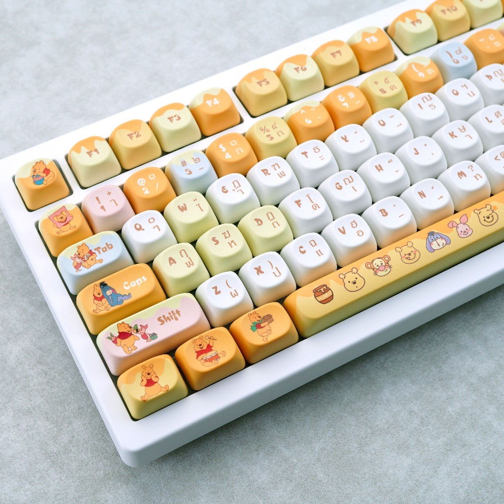 Disney Winnie The Pooh Keycaps MOA Profile 130 คีย์ PBT Dye Sublimation ...