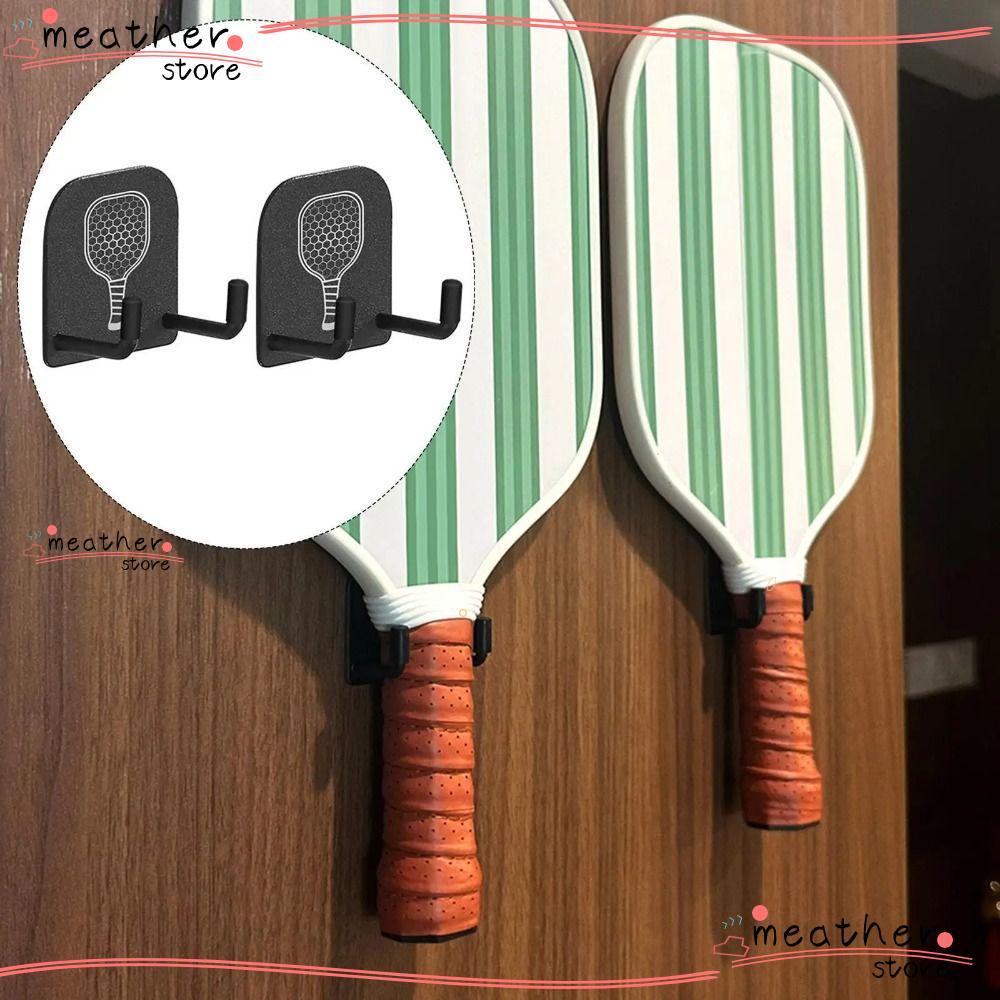 MEATHERSTORE 2 ชิ้น Pickleball Racks ผู้ถือ, Self-กาว Punch-ฟรี ...