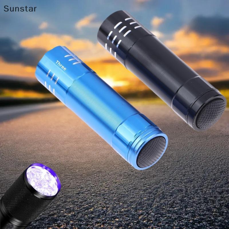 Sunstar 1 ชิ้น 50LM 395nm การตรวจจับโคมไฟไฟฉาย UV 9 LED UV Light ...