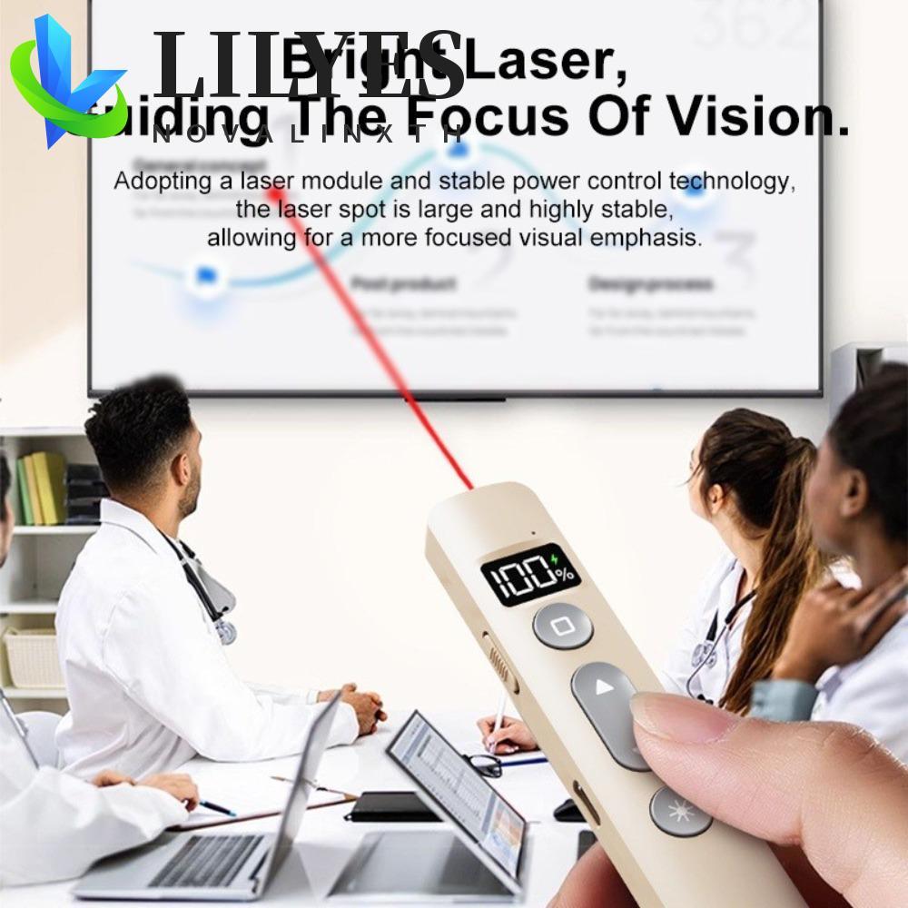 LILYES Laser Pointer Clicker, 2.4GHz Meeting Wireless Flip Pen Clicker ...