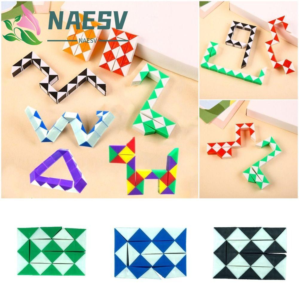 NAESV Magic Snake Cube, พับที่ถอดออกได้ 24 ความเร็ว Magic Snake Ruler ...