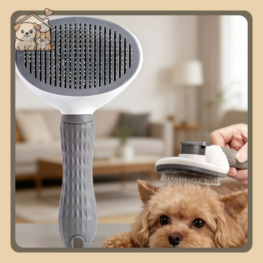 YTL dog and cat comb with hair-release button, easy to clean