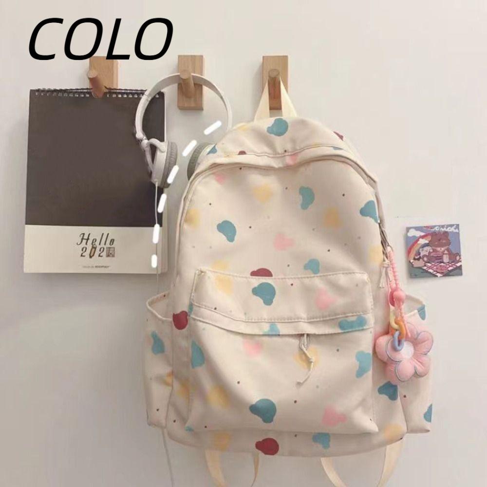 COLO Travel Laptop Rucksack กระเป๋าเป้สะพายไหล่โพลีเอสเตอร์พิมพ์ลาย ...