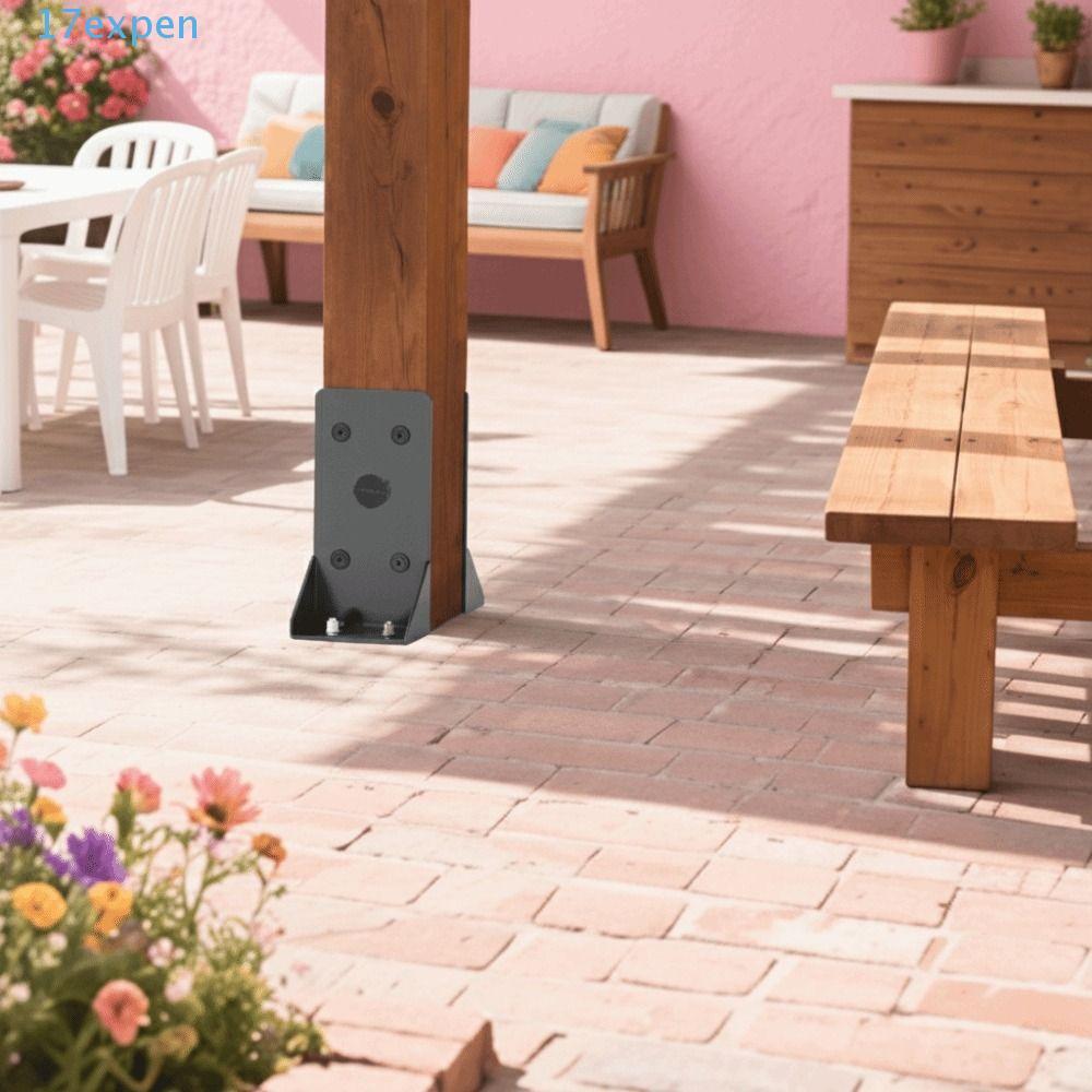 EXPEN Deck Railing Support, Heavy-Duty Black Post Support Bracket ...