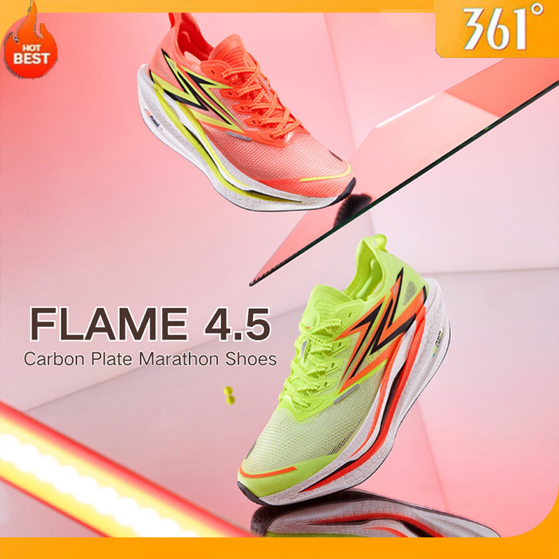 361 Degrees Flame 4.5 รองเท้าวิ่ง ชาย มาราธอน มืออาชีพ รองเท้าผ้าใบ ระบายอากาศ 672532221