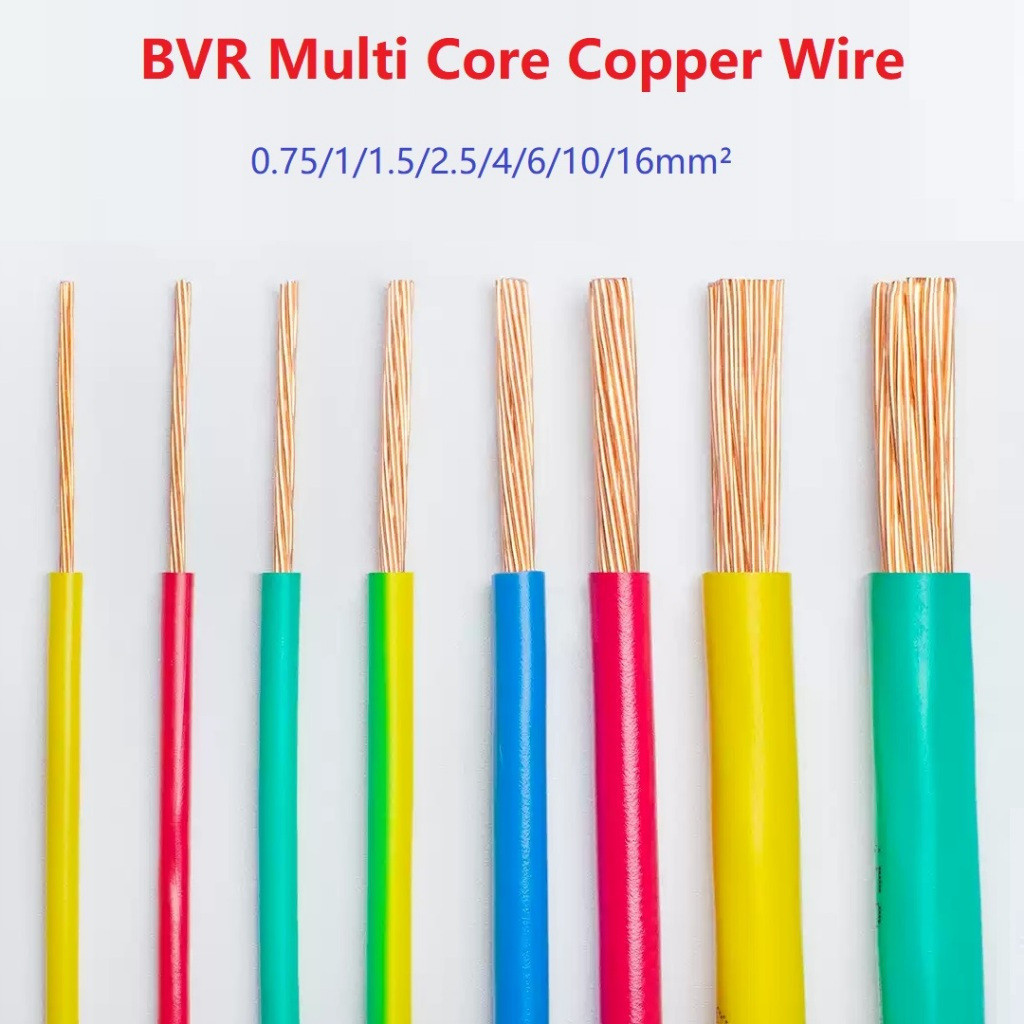 BVR ลวดทองแดง Multi Core Strand สายไฟการเชื่อมต่อแบตเตอรี่ลวดอ่อน 0.75 ...