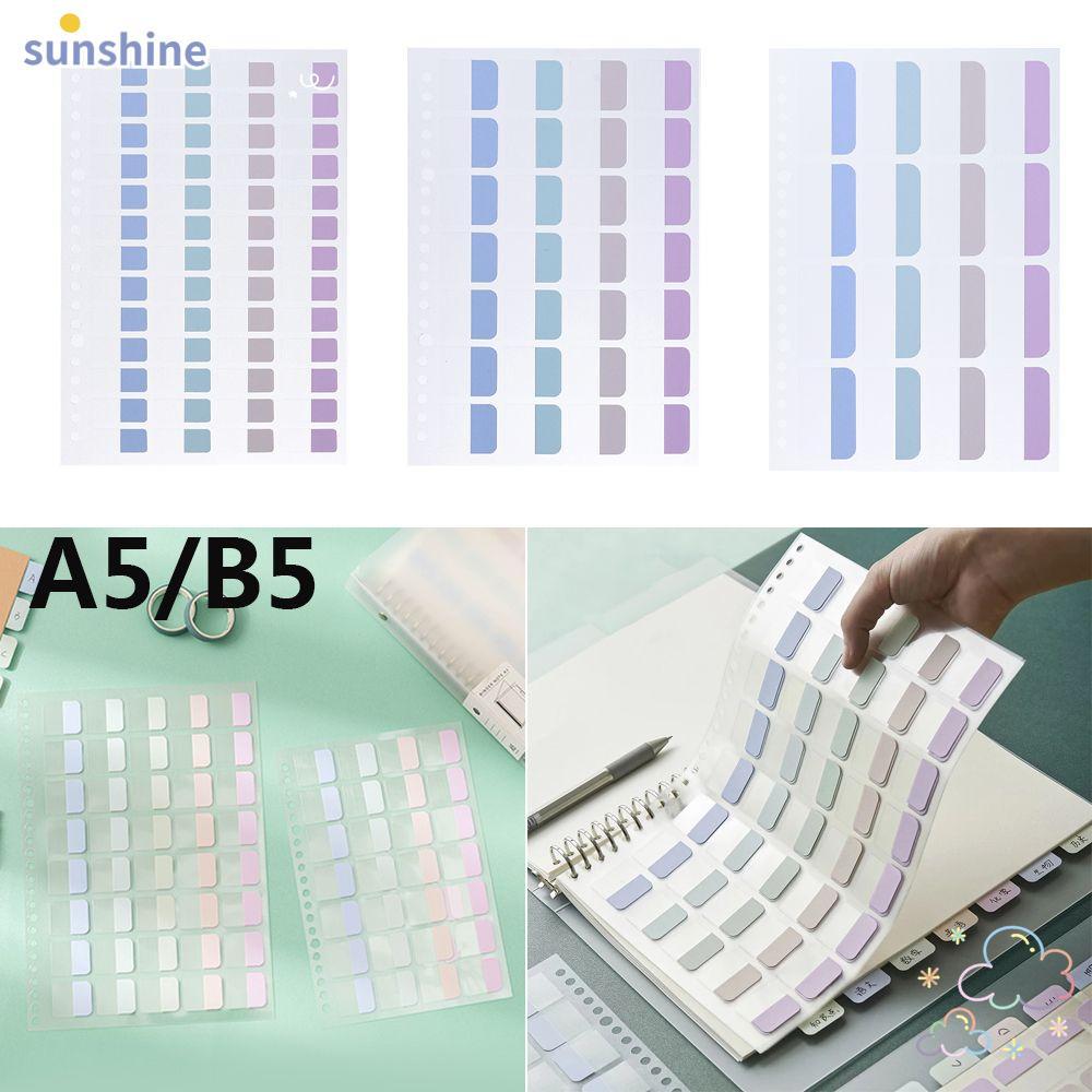 SSUNSHINE A5/B5 Sticky Notes DIY Paster สติกเกอร์การจําแนกสีสันสดใส ...