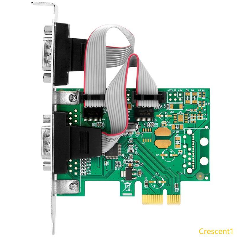 Crescent1 2 พอร์ต Serial PCI-E COM การ์ดคอนโทรลเลอร์ PCI-e ถึง RS232 ...