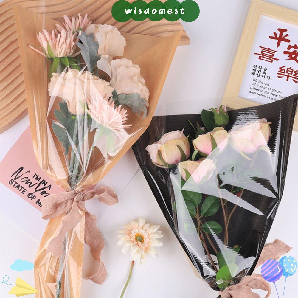 WISDOMEST 20/30PCS Rose Packing Sleeve Bag, Transparent Wrap Sleeve ...