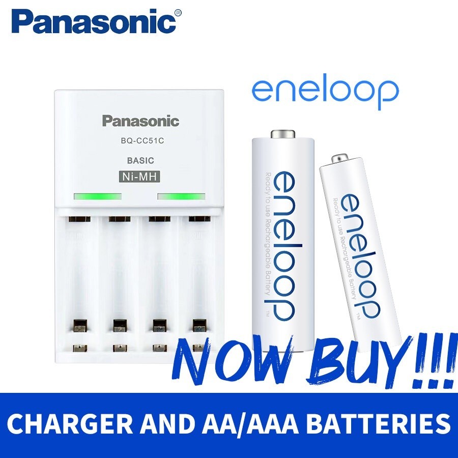 Panasonic Basic 4 Slot BQ-CC51C Charger พร้อม AA/AAA 1.2V NiMH ...