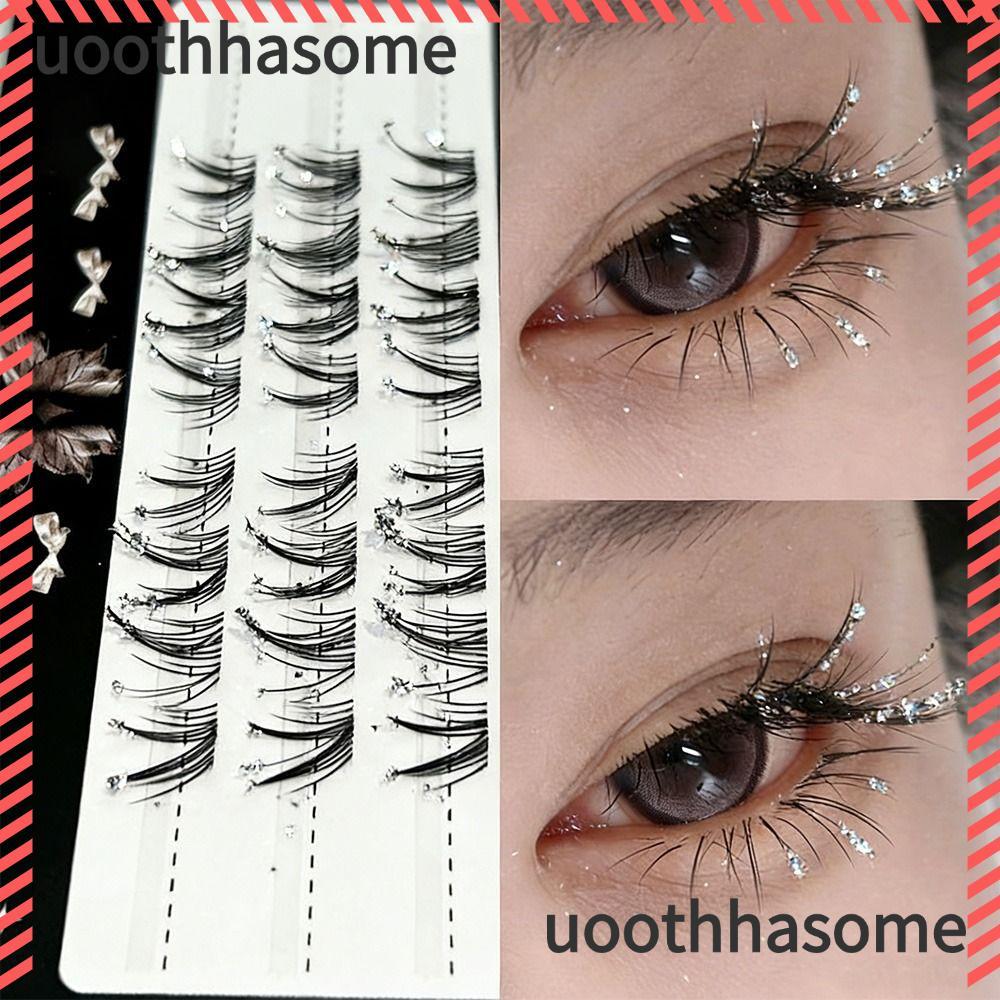 UOOTHASOME ขนตาปลอมส่วนบุคคล, Shining Rhinestone ธรรมชาติดูคลัสเตอร์ ...