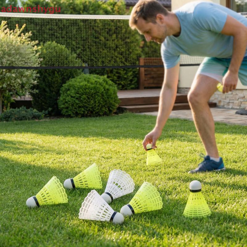 Adagu 6 ชิ้น Shuttlecock ทำจากไนลอนและพลาสติกทนทาน สำหรับการเล่น ...