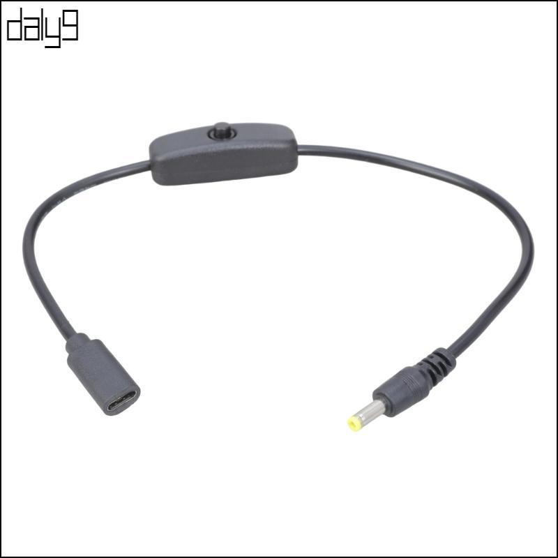 ความยาว 35 ซม. Universal 5V3A ประเภท C ถึง DC4017 Connector สายไฟสาย ...