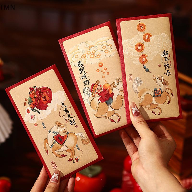 [TMN] 6PCS 2026 Year Of The Horse Red Envelopes Chinese New Year Red ...
