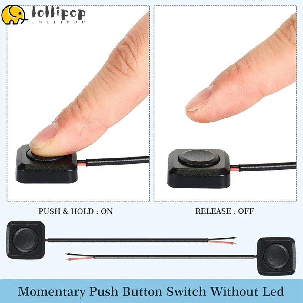 LOLLIPO1 Momentary Push Button, กาว 12V Mini Button Switch, DIY Mini ...