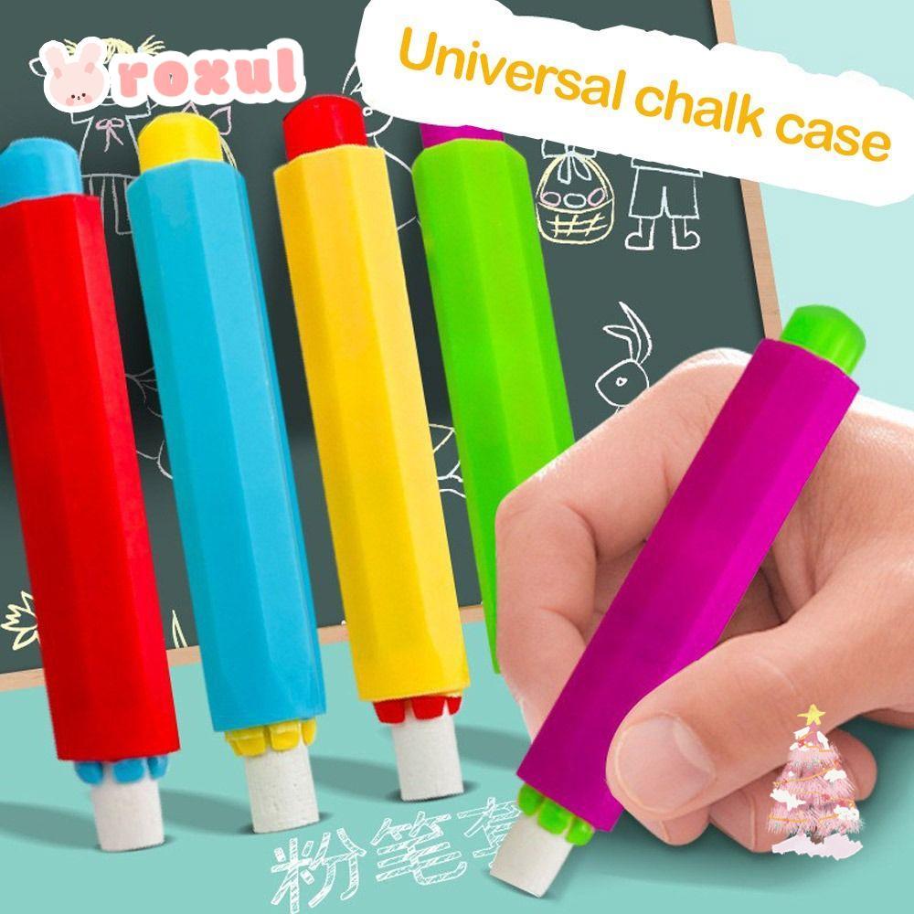 ROXUL 5 ชิ้น/เซ็ตผู้ถือชอล์ก, Colourful Dustless Chalk Protector, ทนทาน ...
