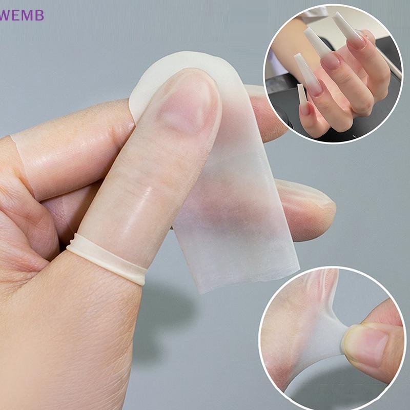 WEMB 100/200PCS เล็บป้องกันนิ้วมือยางลื่น Anti-static Finger Cots ทิ้ง ...