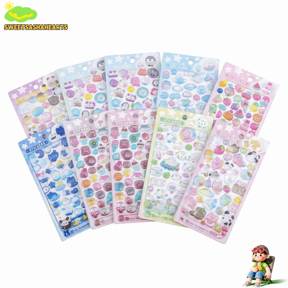 SWEE บรรเทา Stiers Drop Particle Decal, PVC DIY หัตถกรรมคริสตัลสติกเกอร ...