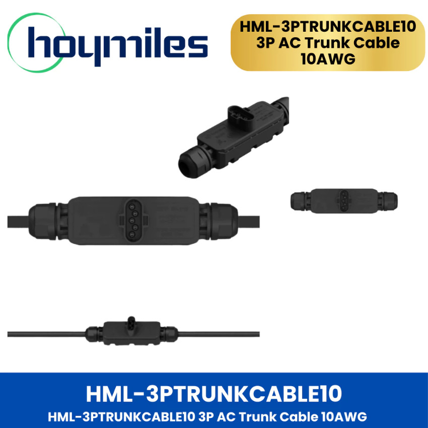 สาย AC Trunk 3 เฟส 10AWG Hoymiles พร้อมคอนเนคเตอร์ สำหรับ Micro ...