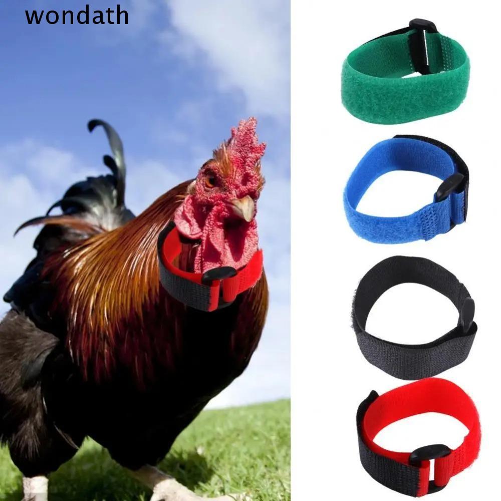 WONDA 2 ชิ้นไนลอน Anti Crow Collar, ปรับ Anti-crowing Rooster คอเข็มขัด ...