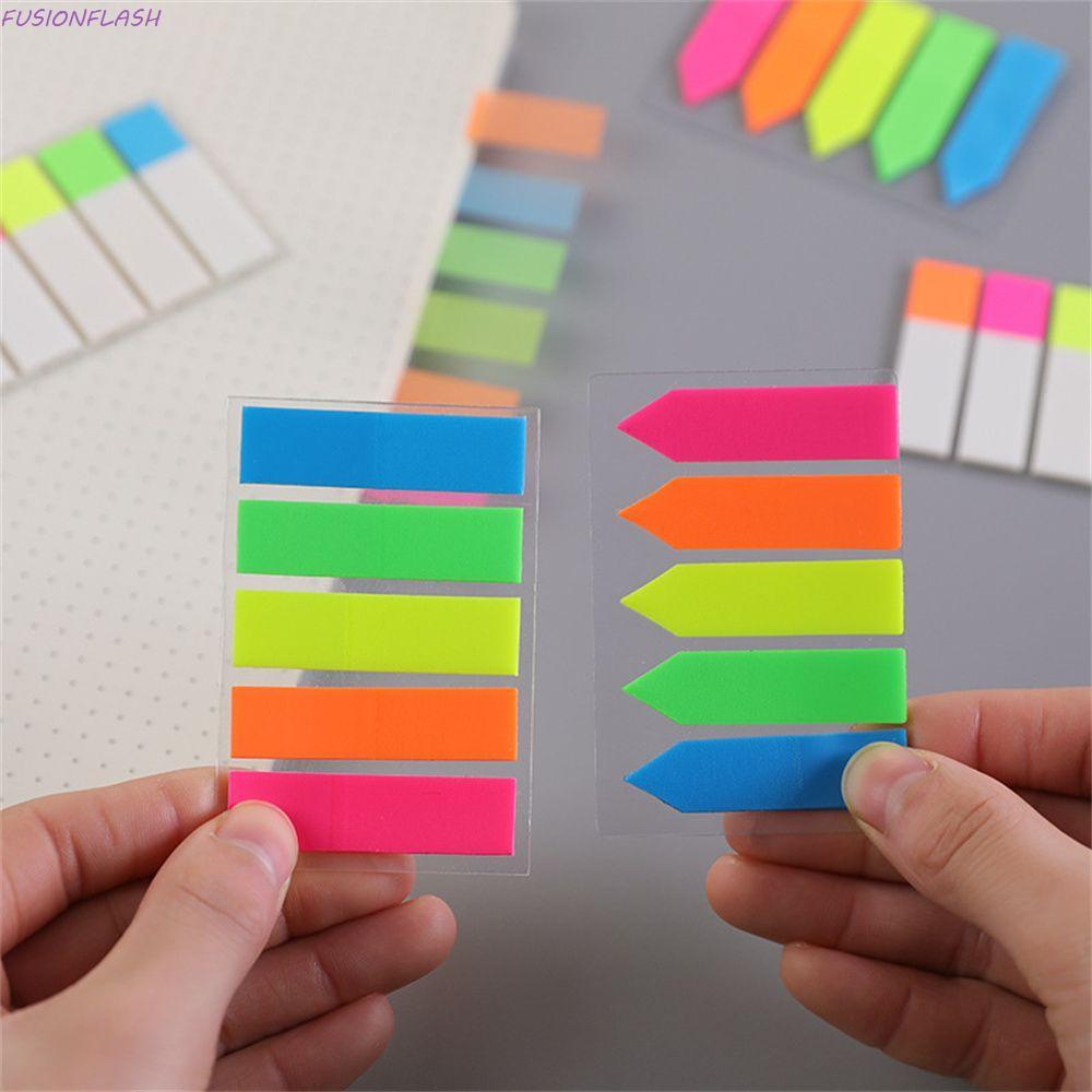 FUSIONFLASH Candy Color Sticky Notes Memo สติกเกอร์กระดาษกระดาษเรืองแสง ...