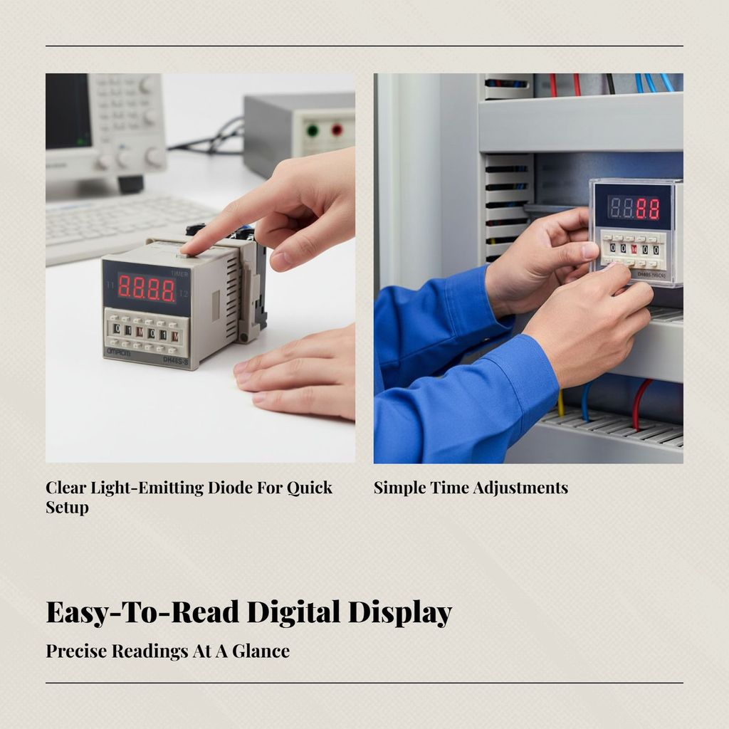 DH48S-S Digital Time Controller, ตัวจับเวลาหน่วงเวลาควบคุมวงจร, จอแสดง ...