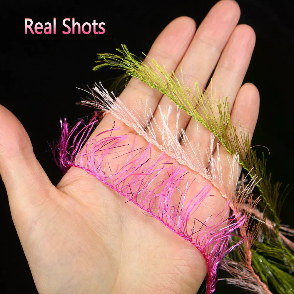 2M/แพ็ค 25 มม.สังเคราะห์ Predator Hackle Fly Tying วัสดุผสม W/ แฟลช ...