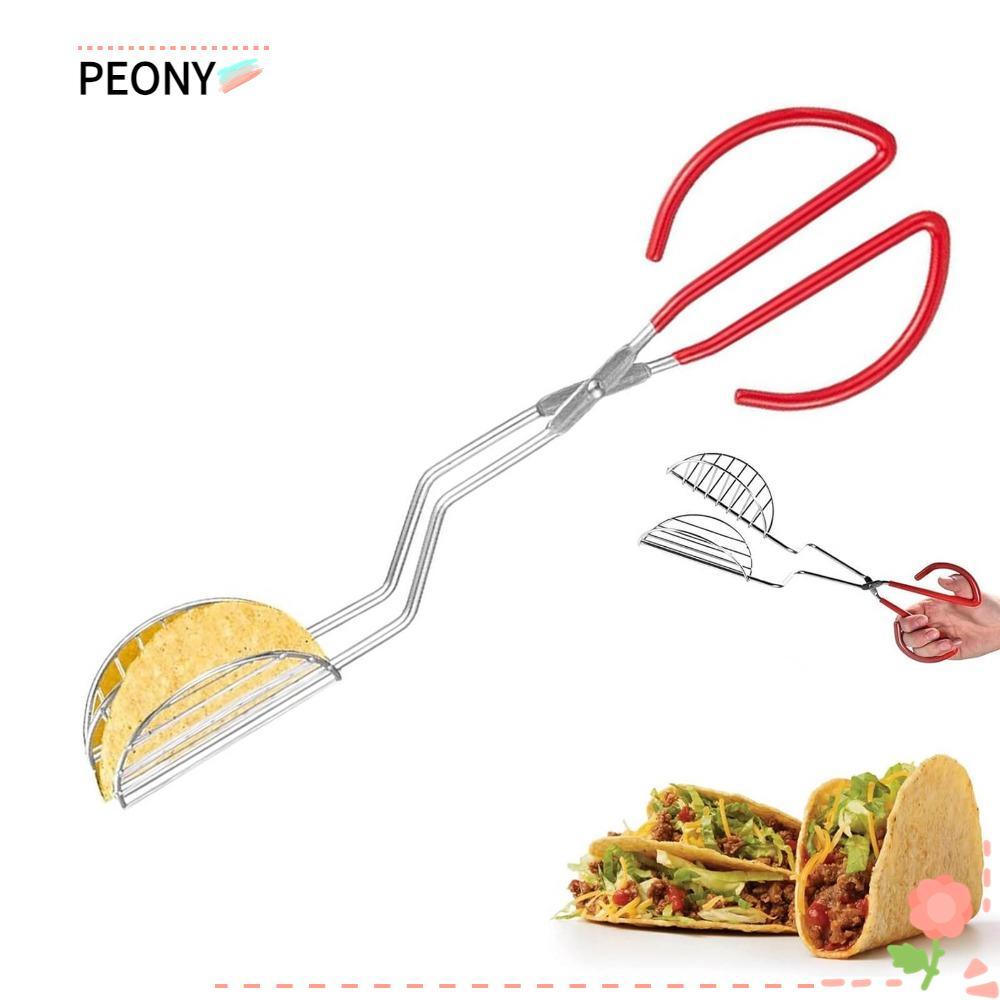 PEONYPAVILION Taco Shell Tong, สแตนเลส Multi-purpose Tortililla Holders ...