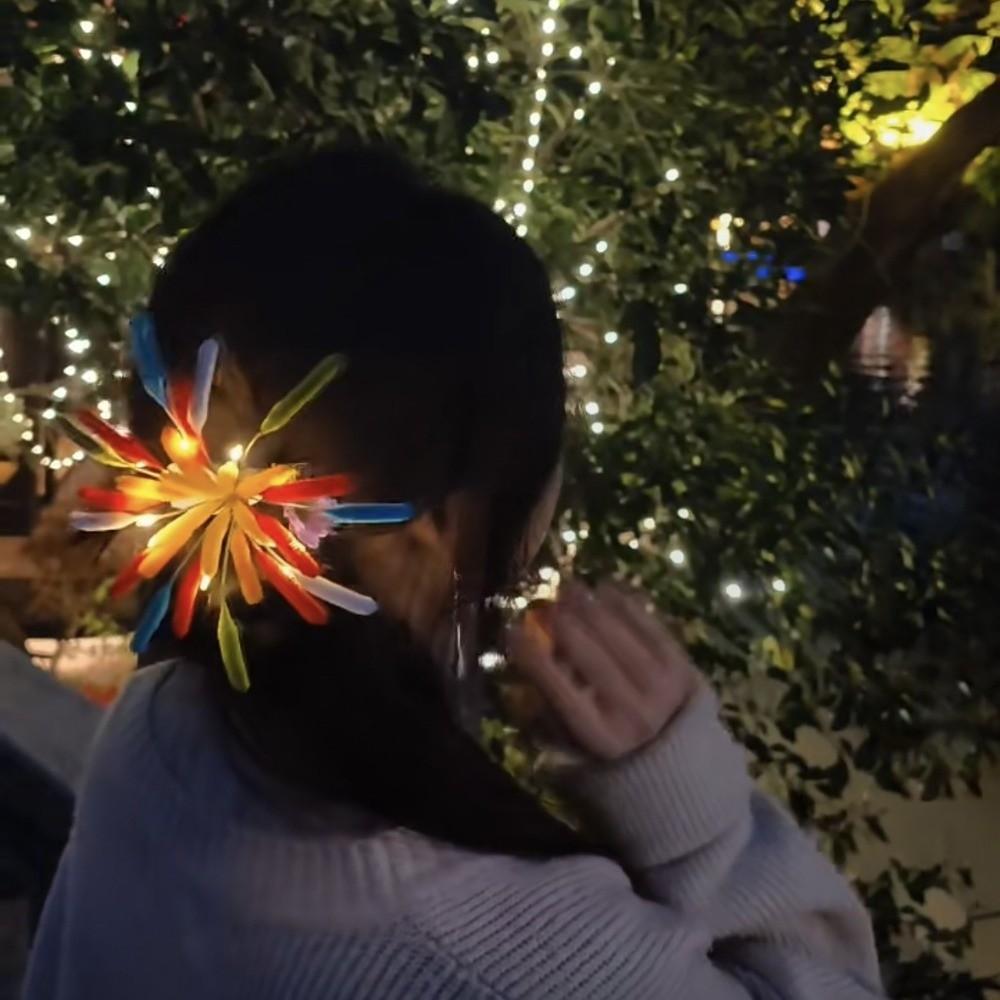 คลิปผมไฟเรืองแสง LED แบบHairpin และTwist Bar สไตล์ดอกไม้ ใช้งานได้ทั้ง ...