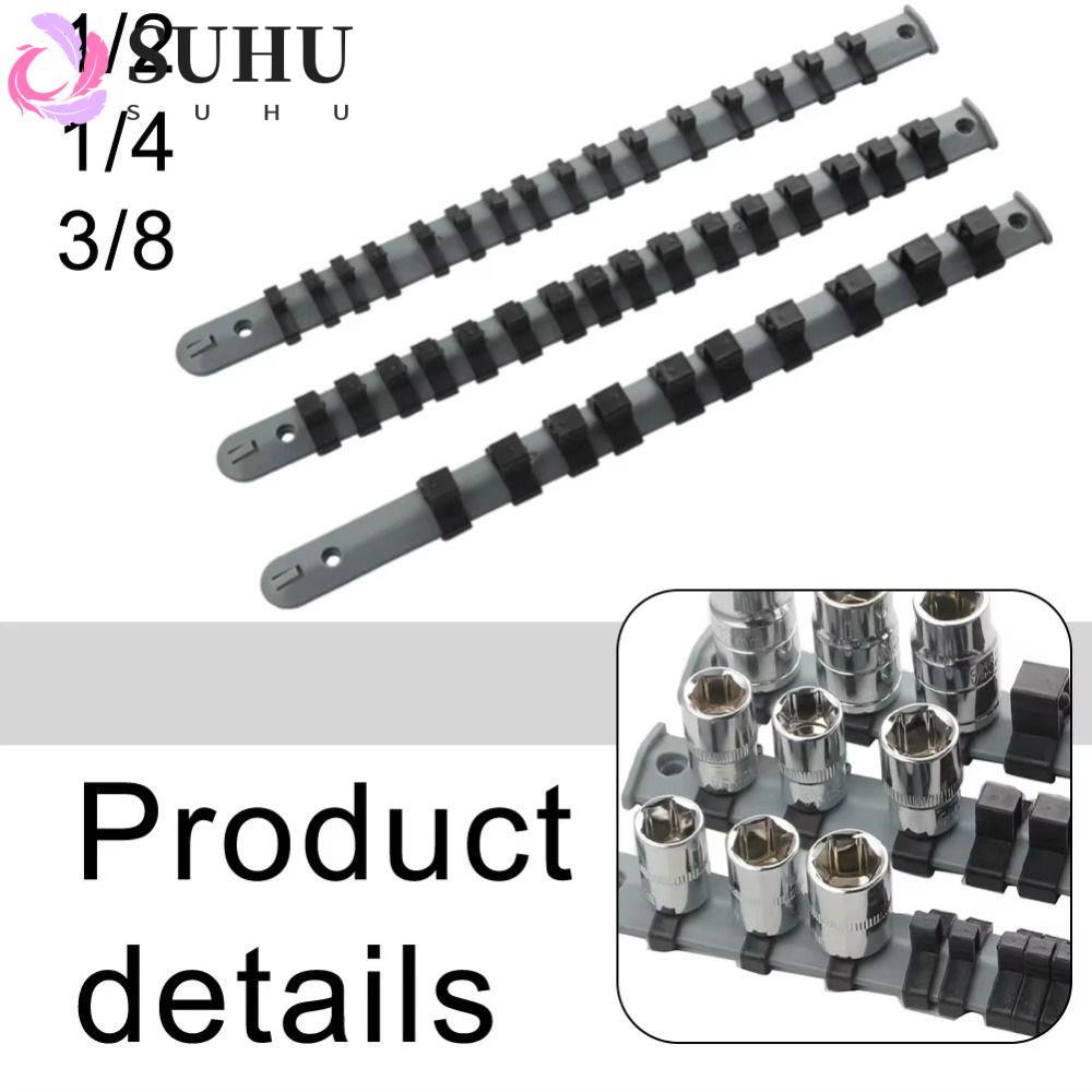 SUHU Socket Storage Rack, 350 มม. 1/4in 3/8in 1/2in Socket Organizer ...
