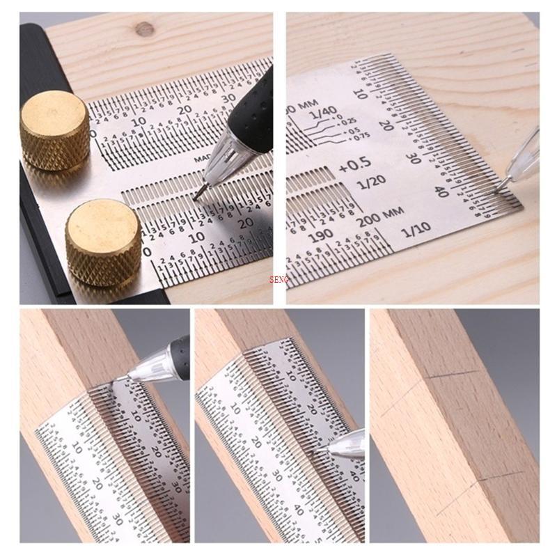 Seng งานไม้ T-Rule Precision Marking Gauge Scale Scribing ไม้บรรทัด ...