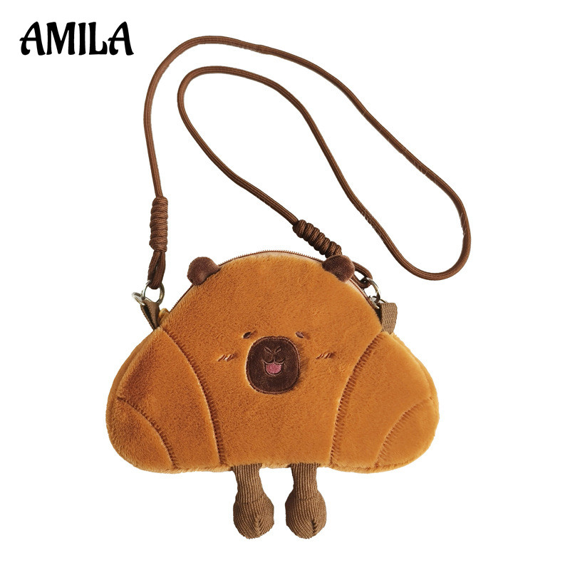 AMILA Kappaala กระเป๋าสะพายข้าง สุดหรูและน่ารักสไตล์การ์ตูน เก็บของได้ดีสำหรับใช้ลำลอง
