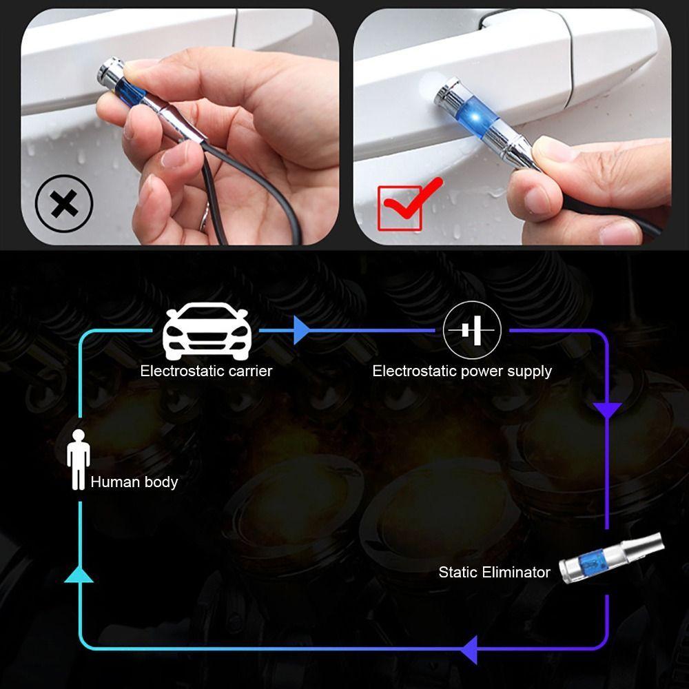 CYBER Anti-Static พวงกุญแจโลหะแฟชั่น STATIC Rod ไฟ LED Antistatic Bar ...
