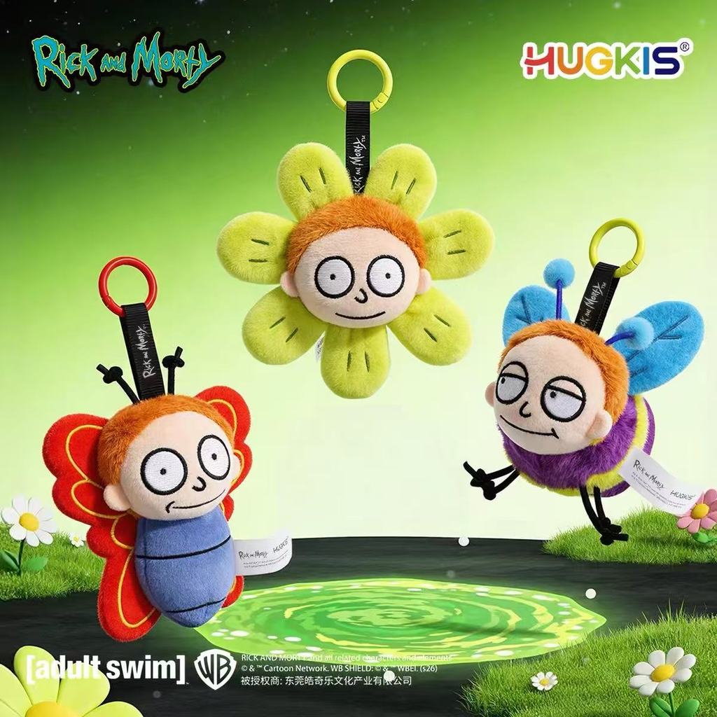 HUGKIS Rick และ Morty Garden Series Bee Morty จี้ผีเสื้อดอกไม้ตุ๊กตาจี้ ...