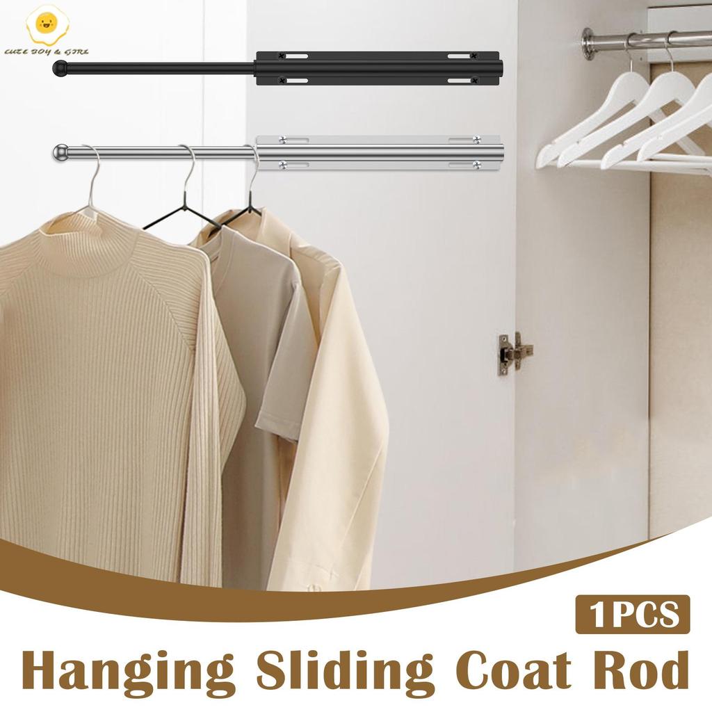 Valet Rod สําหรับตู้เสื้อผ้าดึงสกรู Retractable Closet Valet Rod Slide ...