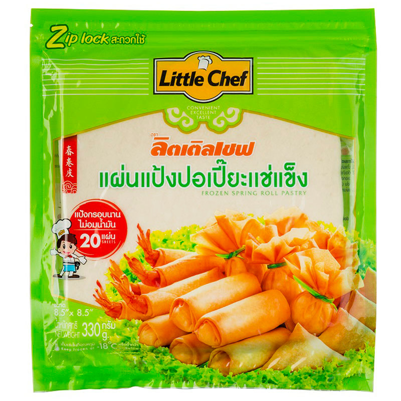 ลิตเติ้ลเชฟแผ่นแป้งปอเปี๊ยะ 330กรัม Little Chef Frozen Spring Roll ...