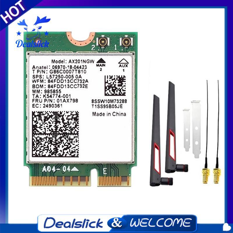 การ์ด WiFi Wi-Fi 6 AX201NGW พร้อมเสาอากาศ 10DB 2974Mbps 2.4 Ghz/5 Ghz ...