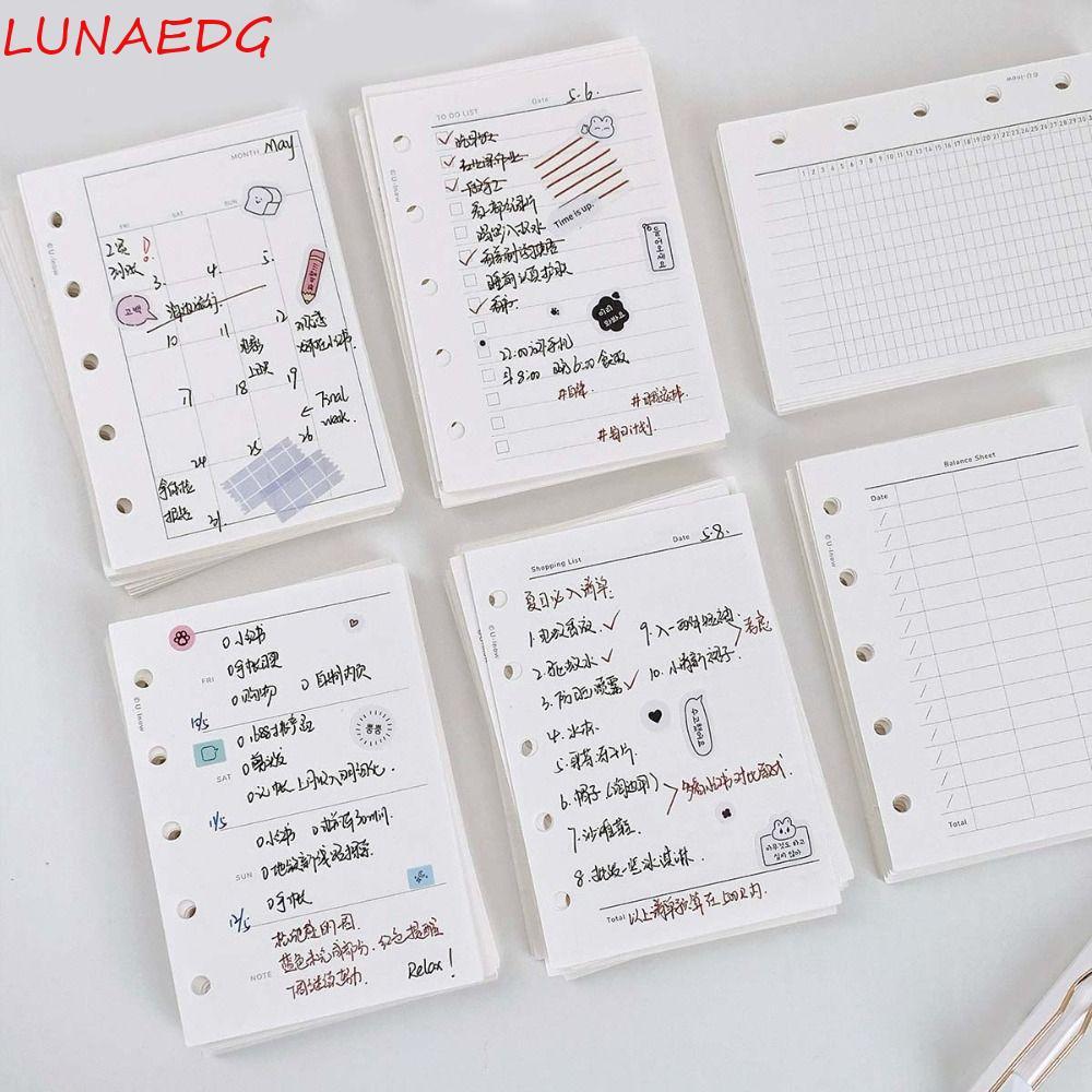 LUNAEDGE M5 A8 กระดาษเติมโน้ตบุ๊คแบบหลวม, 50 แผ่นกระดาษแบบเติมด้านใน 5 ...