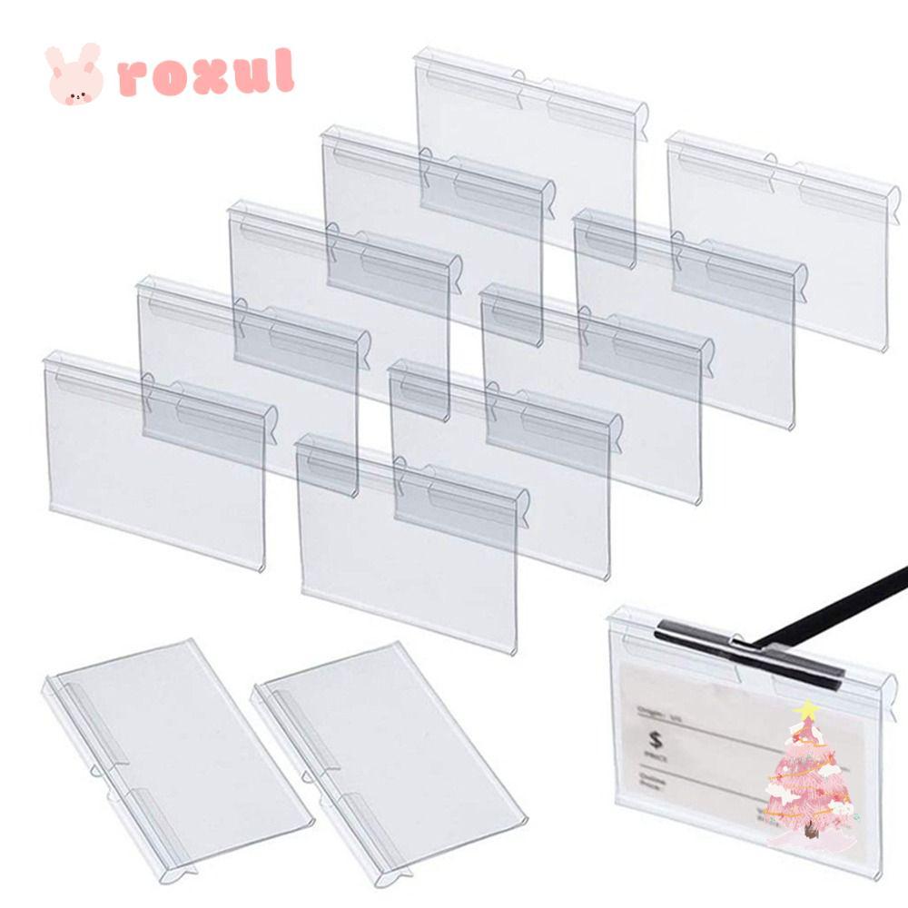 ROXUL 50 ชิ้นราคาแท็ก,พลาสติกคู่สายตะขอผู้ถือป้าย,มัลติฟังก์ชั่โปร่งใส ...
