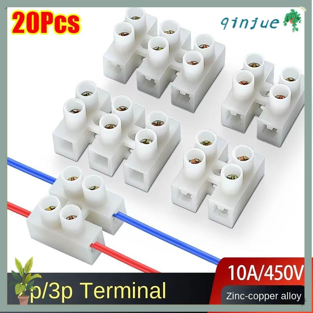 QINJUE 20 ชิ้นสายไฟ,พลาสติก 2 P/3 P LED Light Terminal Block, 10A 2 In ...