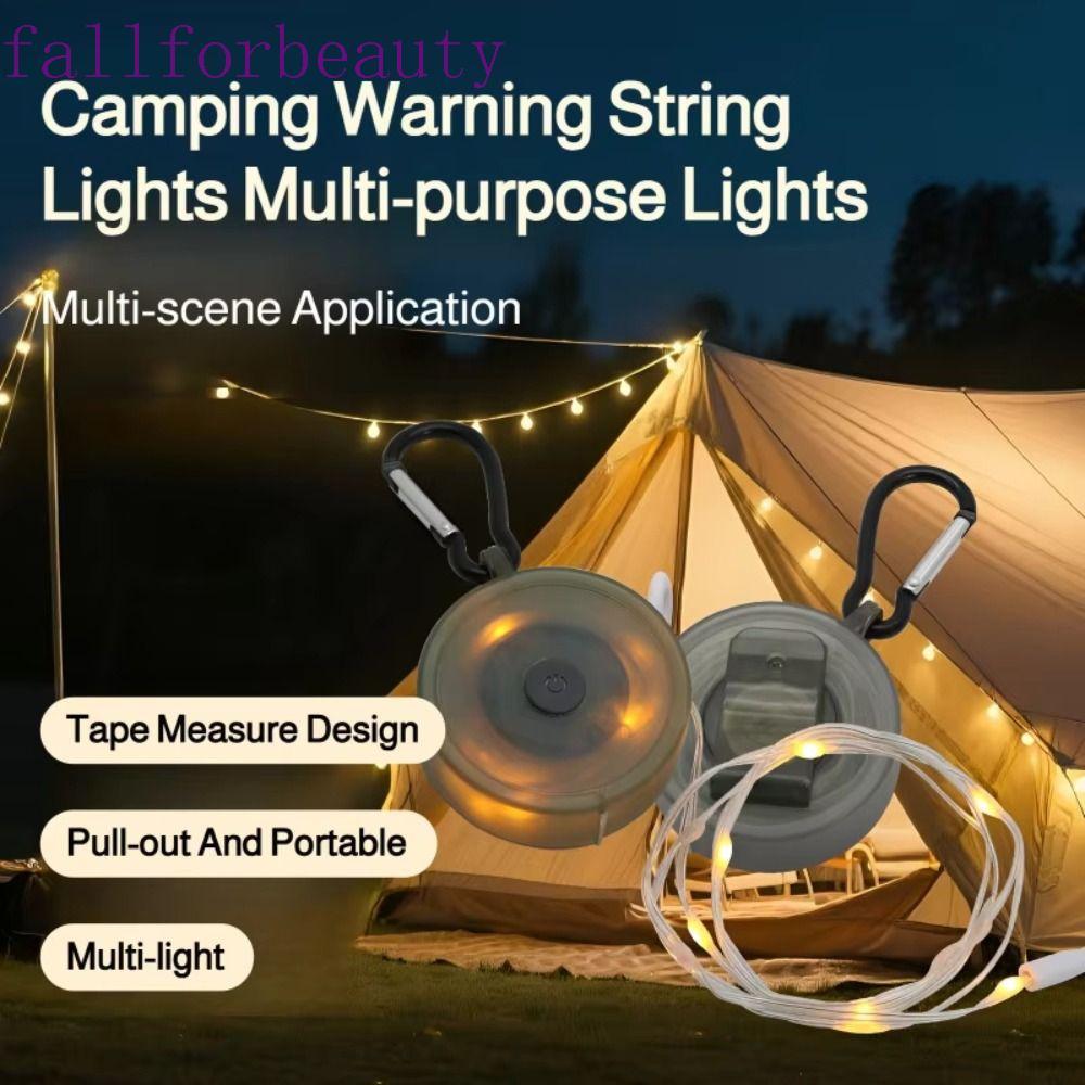 FALLFORBEAUTY โคมไฟตั้งแคมป์แบบพกพา, 4 โหมด Ambient Light เต็นท์ String ...